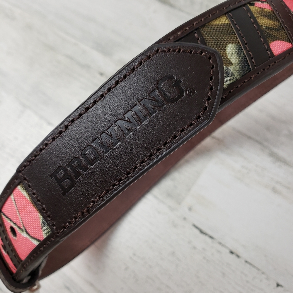 Browning pink camo belt women's 30 leather hunting - Picture 2 of 8